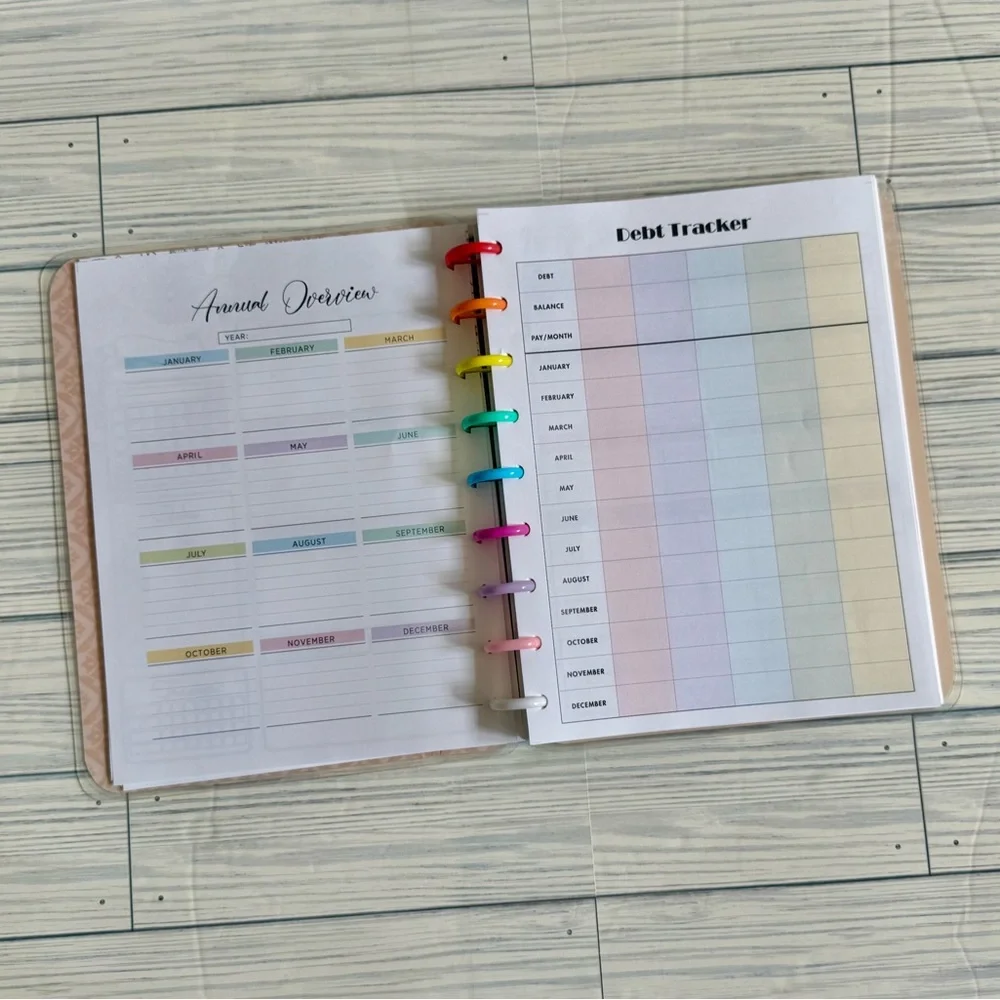 Happy planner classic size 12 months undated floral rose gold